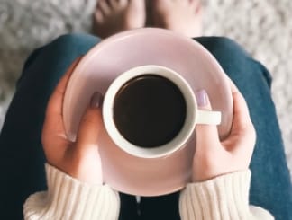 Photo d'une tasse de café vue de haut